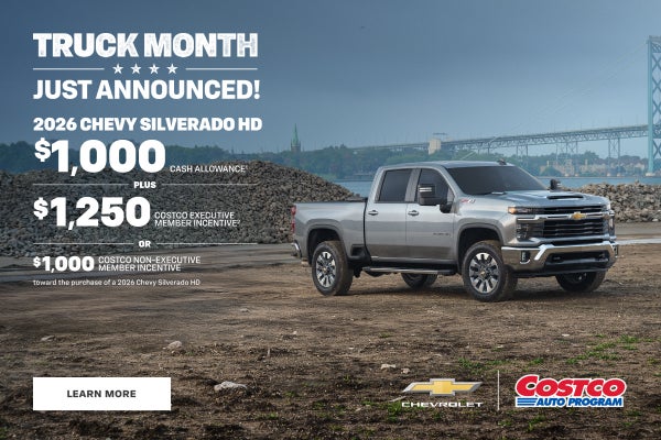 2026 Chevy Silverado HD. $1,000 Cash Allowance +$1,250 COSTCO EXECUTIVE MEMBER INCENTIVE OR $1,00...
